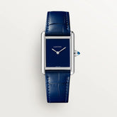 Cartier Tank Must De Cartier Large Steel Blue Alligator Skin Leather WSTA0114