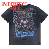 Travis Scott Cactus Jack x FCB FC Barca Barcelona Washed Spray Logo T-Shirt Black