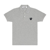 Comme Des Garcons CDG Play Black Emblem Grey Polo Shirt