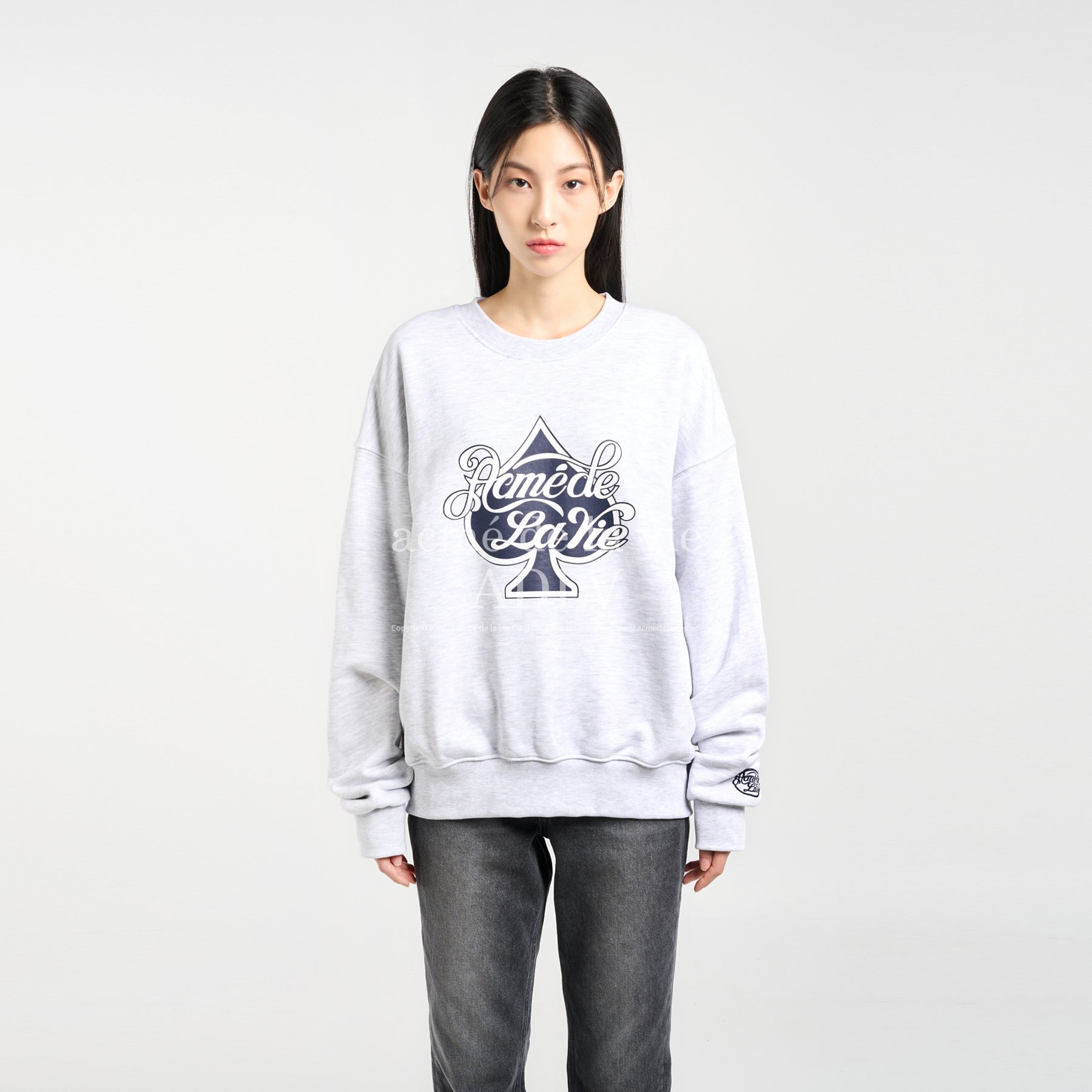 ADLV x LISA Spade Script Logo Basic Sweat Shirt