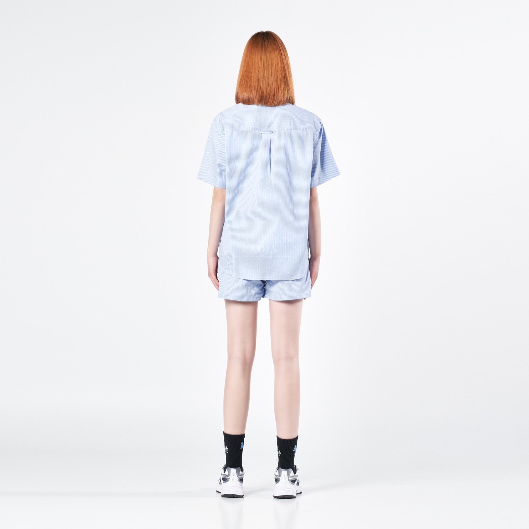 ADLV X LISA A Logo Emblem Patch Stripe Short Pants Sky Blue