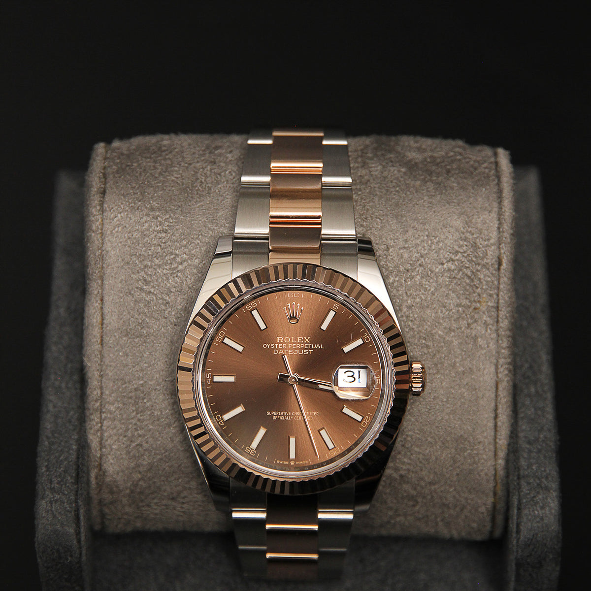 Date Just 41 Choco Index Dial Oyster Two Tone  126331