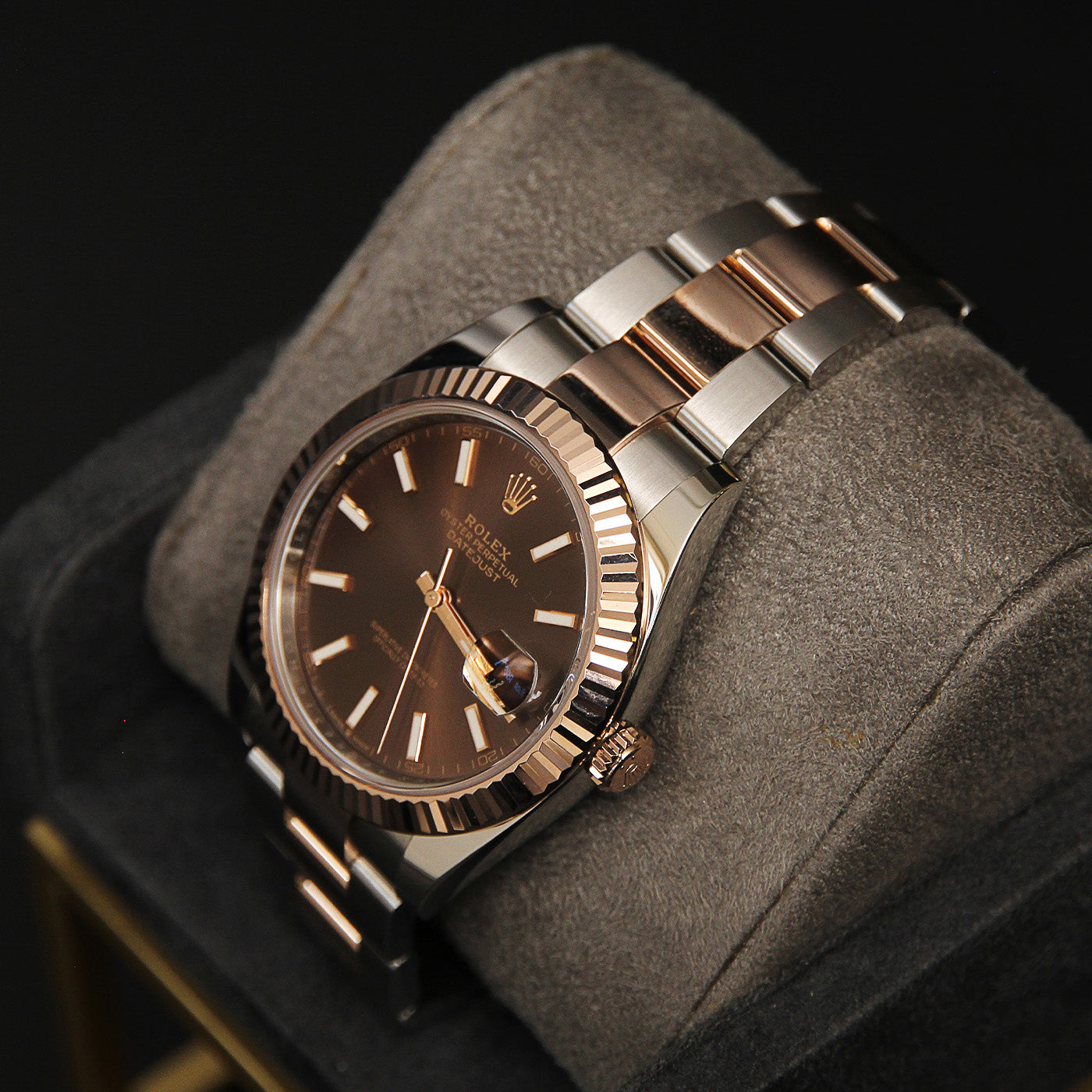 Date Just 41 Choco Index Dial Oyster Two Tone  126331
