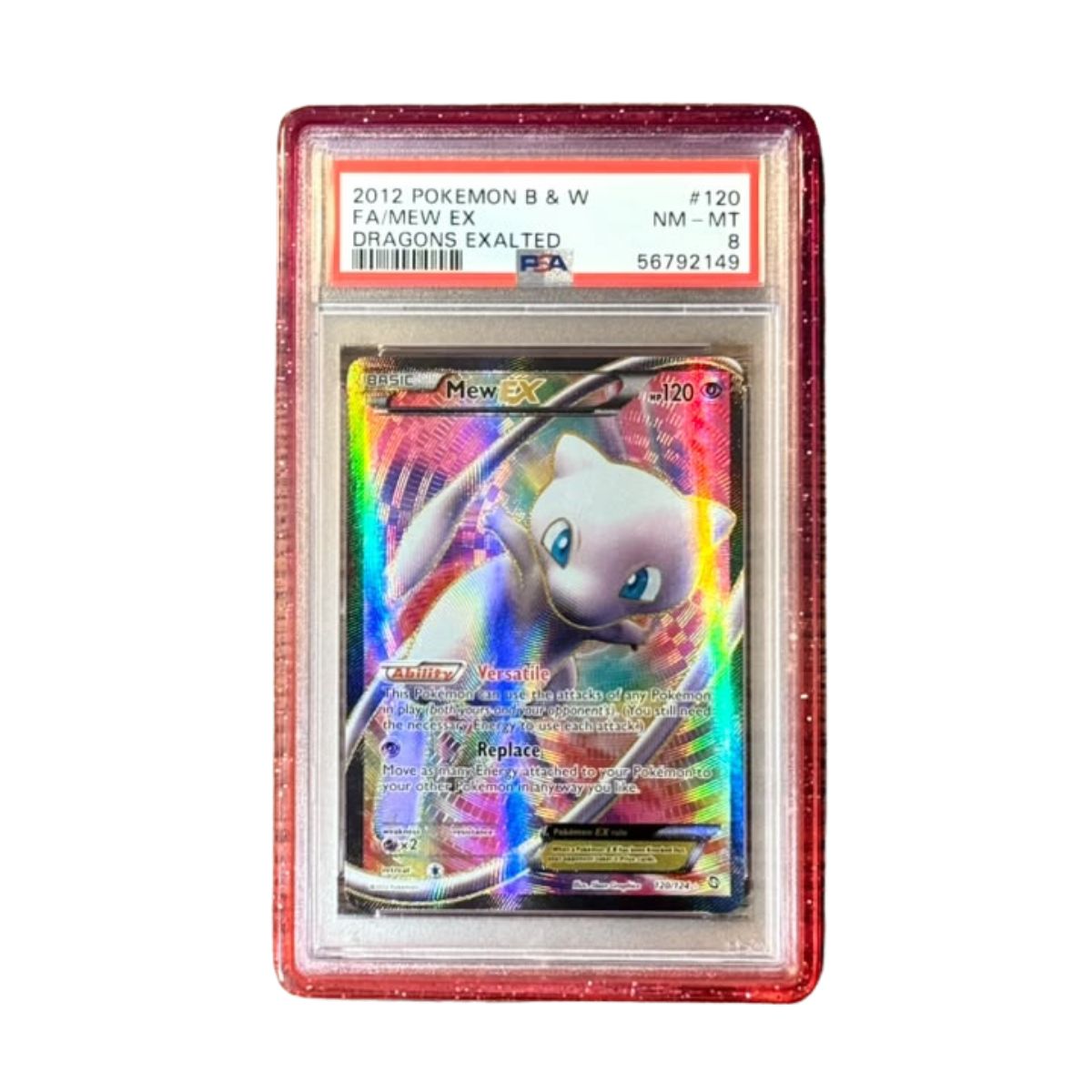 Pokemon TCG PSA 8 Mew EN EX UR 120/124 Black & White Dragons Exalted