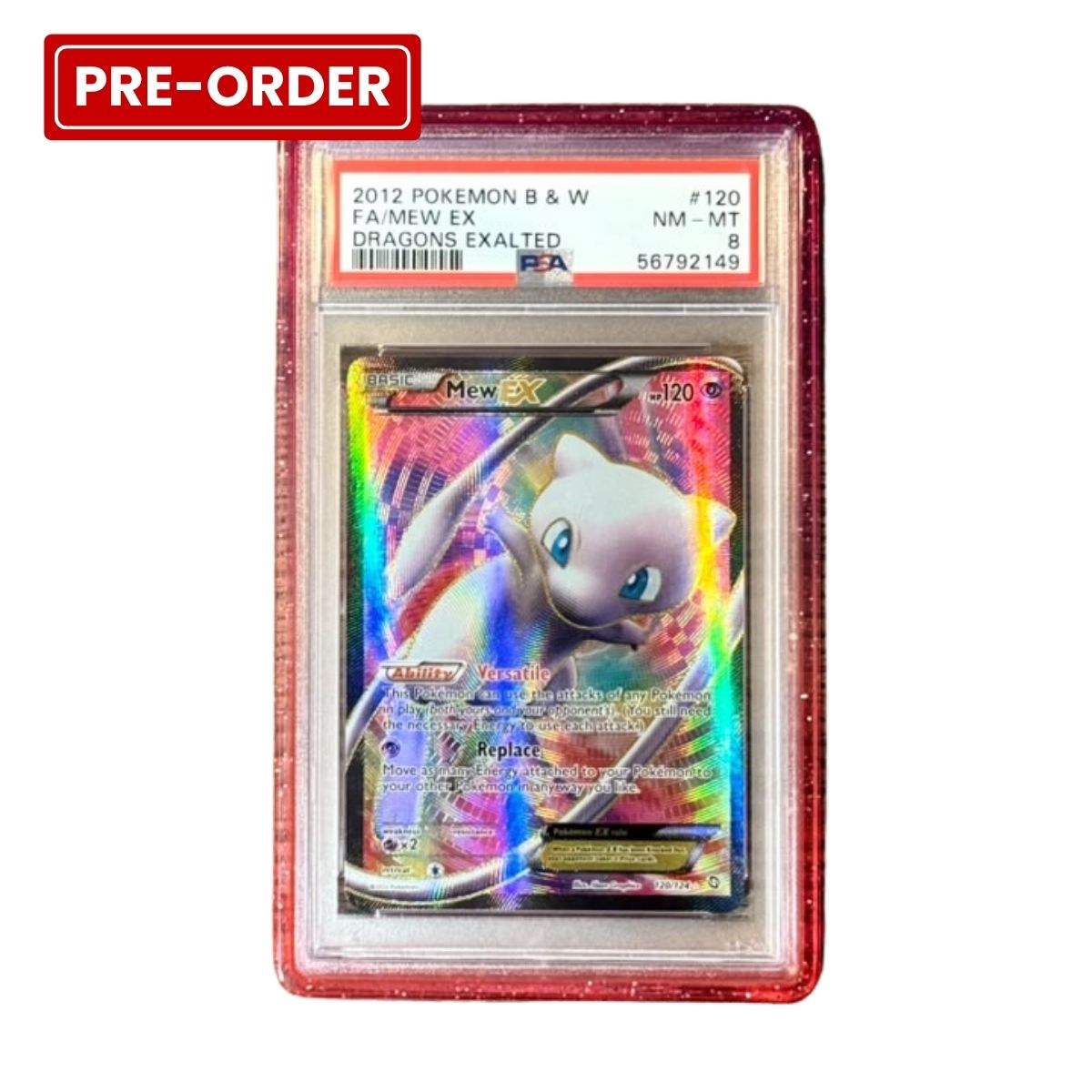 Pokemon TCG PSA 8 Mew EN EX UR 120/124 Black & White Dragons Exalted