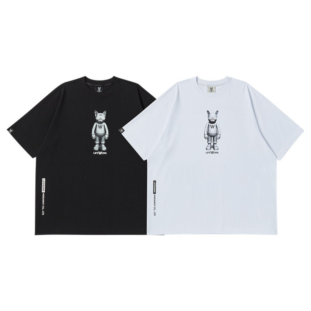 LifeWork Grain Figure Hipdog T-Shirt  Black