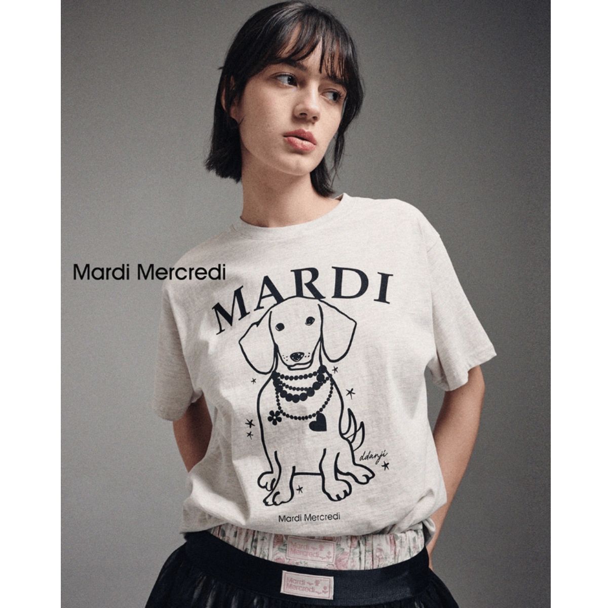 Mardi Mercredi T-Shirt Swing The Tail Ddanji Pearl Necklace