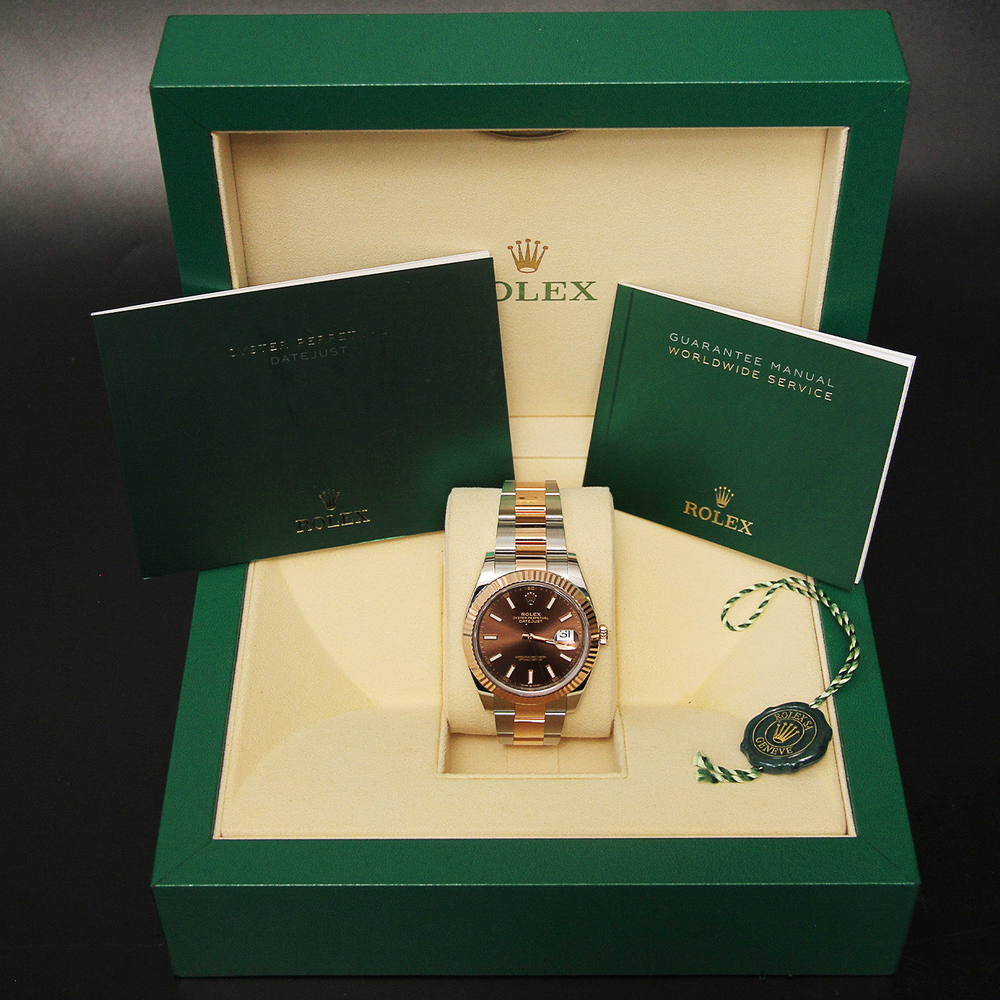 Date Just 41 Choco Index Dial Oyster Two Tone  126331