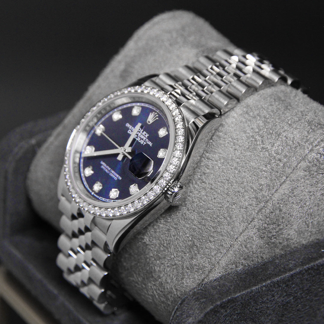 DateJust 36 Bright Blue Dial Diamond 10 Diamond Bezel 126284RBR