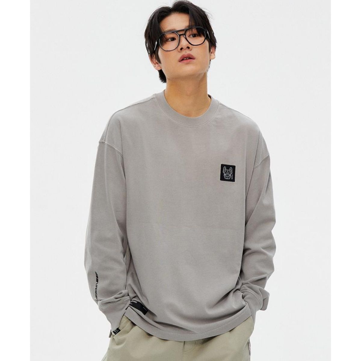 LifeWork Radog Square Waffen Long Sleeve Light Grey