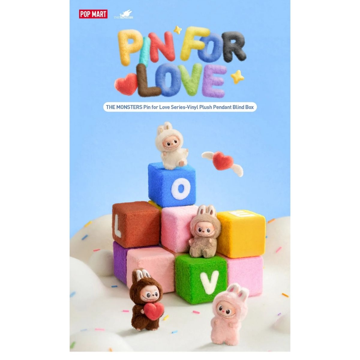 Pop Mart Labubu The Monsters Pin For Love Series Vinyl Plush Pendant