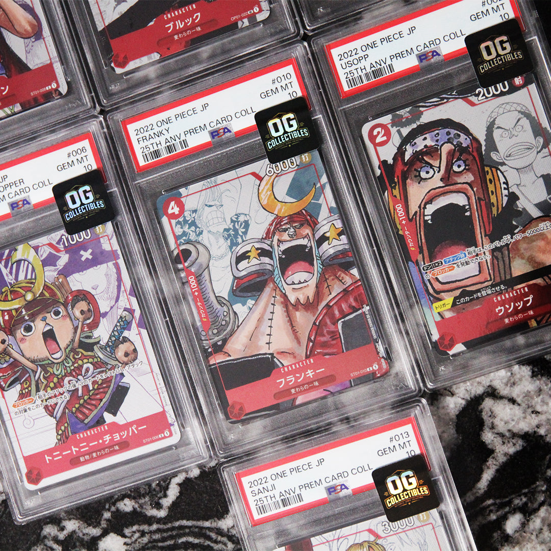One Piece Premium Card Collection 25th Anniversary Japanese Sequential 10 Card Set 9 PSA 10 + 1 PSA 9