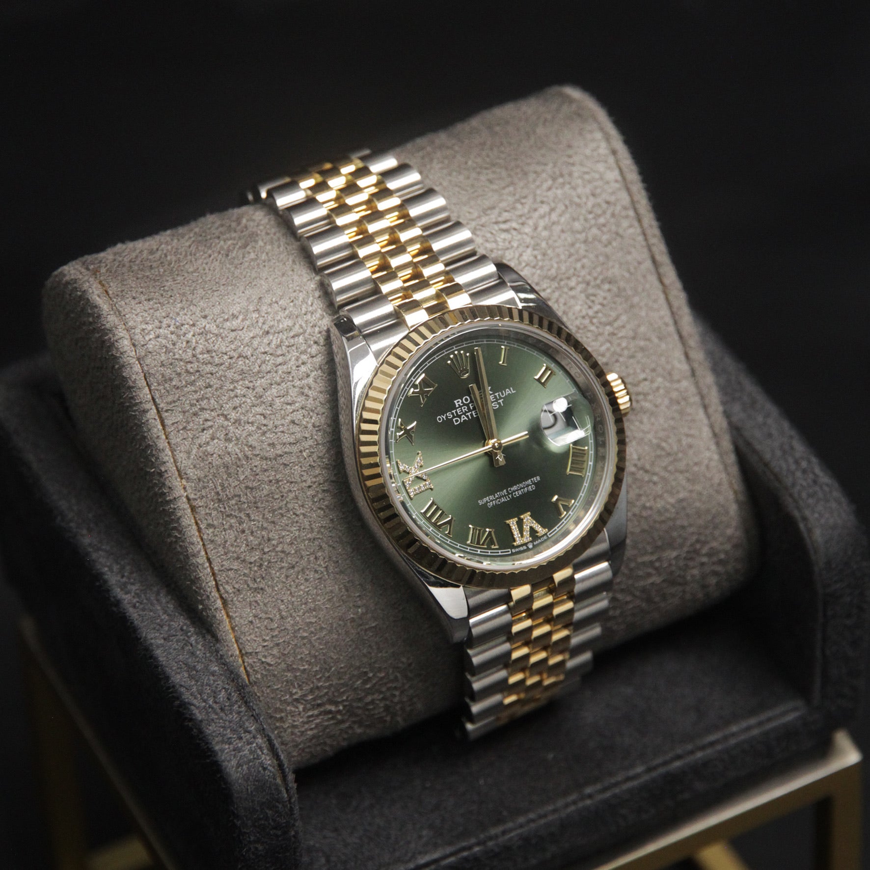 DateJust 36 Olive Dial Diamond VI IX 126233