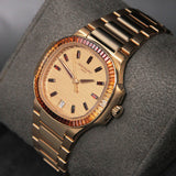 Patek Philippe Nautilus 35 Joaillerie RG Rose Gilt Baguette Dial 7118/1300R-001