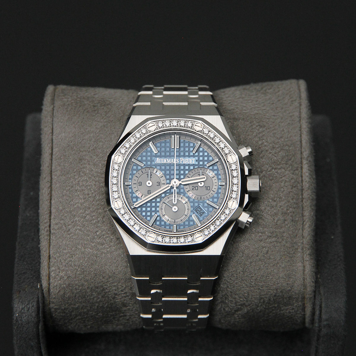 AP38 ROC Light Blue Dial Silver Chrono Diamond Bezel 26715ST.ZZ.1356ST.01