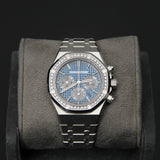 AP38 ROC Light Blue Dial Silver Chrono Diamond Bezel 26715ST.ZZ.1356ST.01