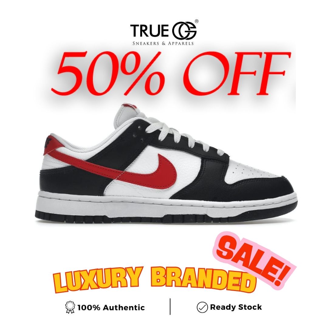 Nike Dunk Low Red Swoosh Panda