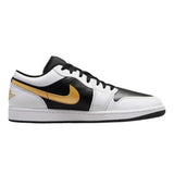 Air Jordan 1 Low White Black Metallic Gold Swoosh