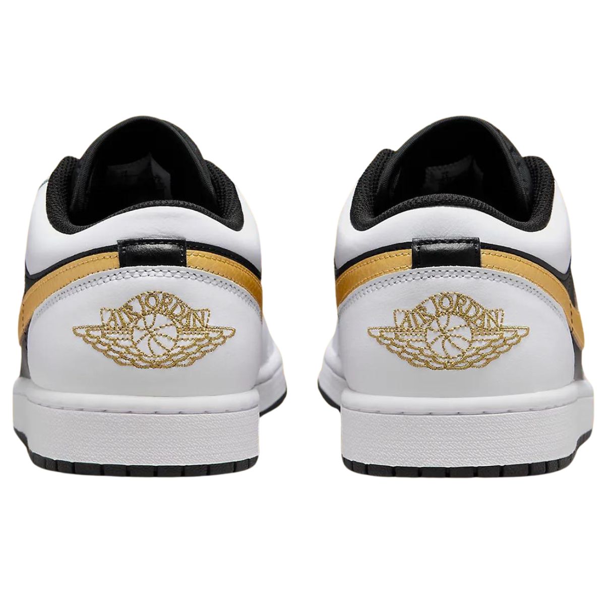 Air Jordan 1 Low White Black Metallic Gold Swoosh