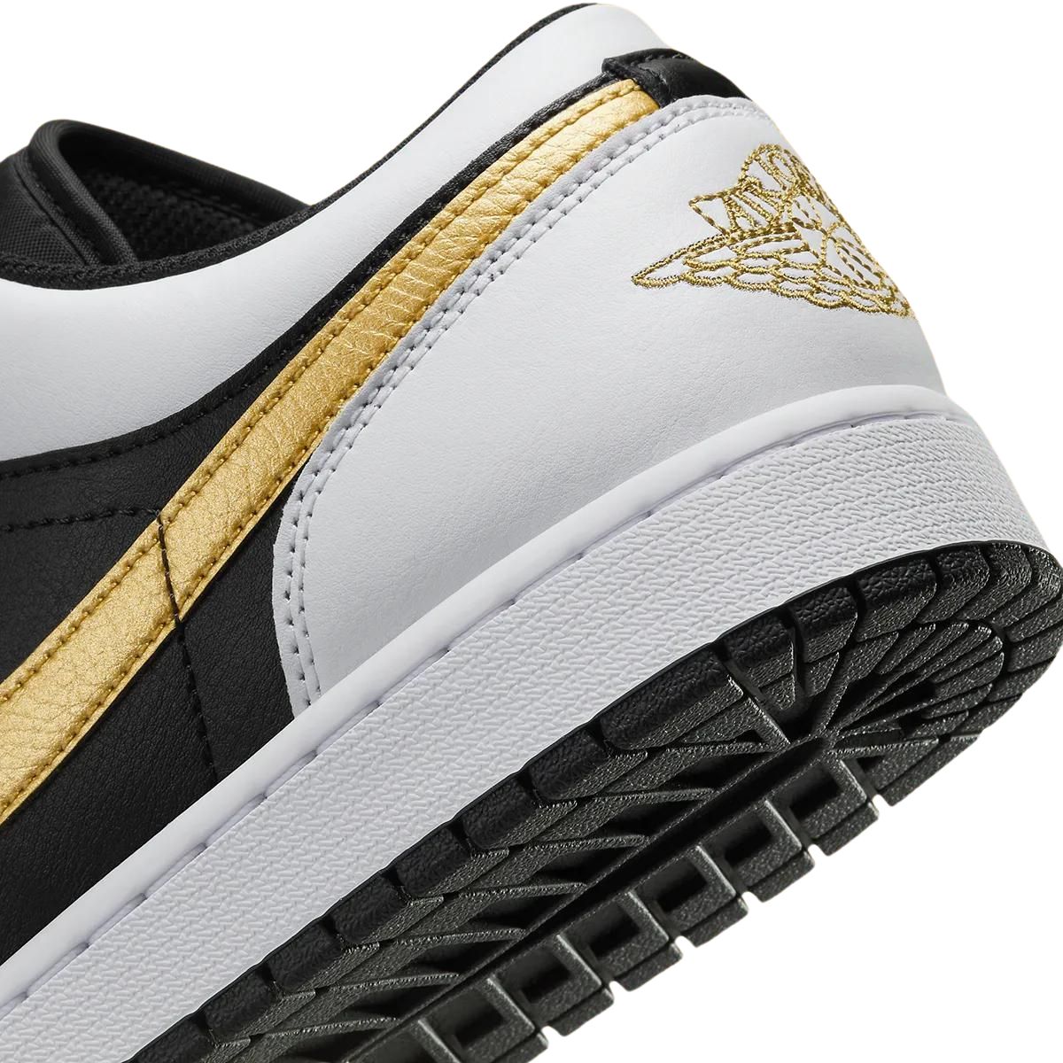 Air Jordan 1 Low White Black Metallic Gold Swoosh