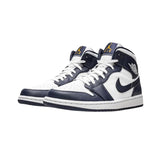 Air Jordan 1 Mid White Metallic Gold Obsidian