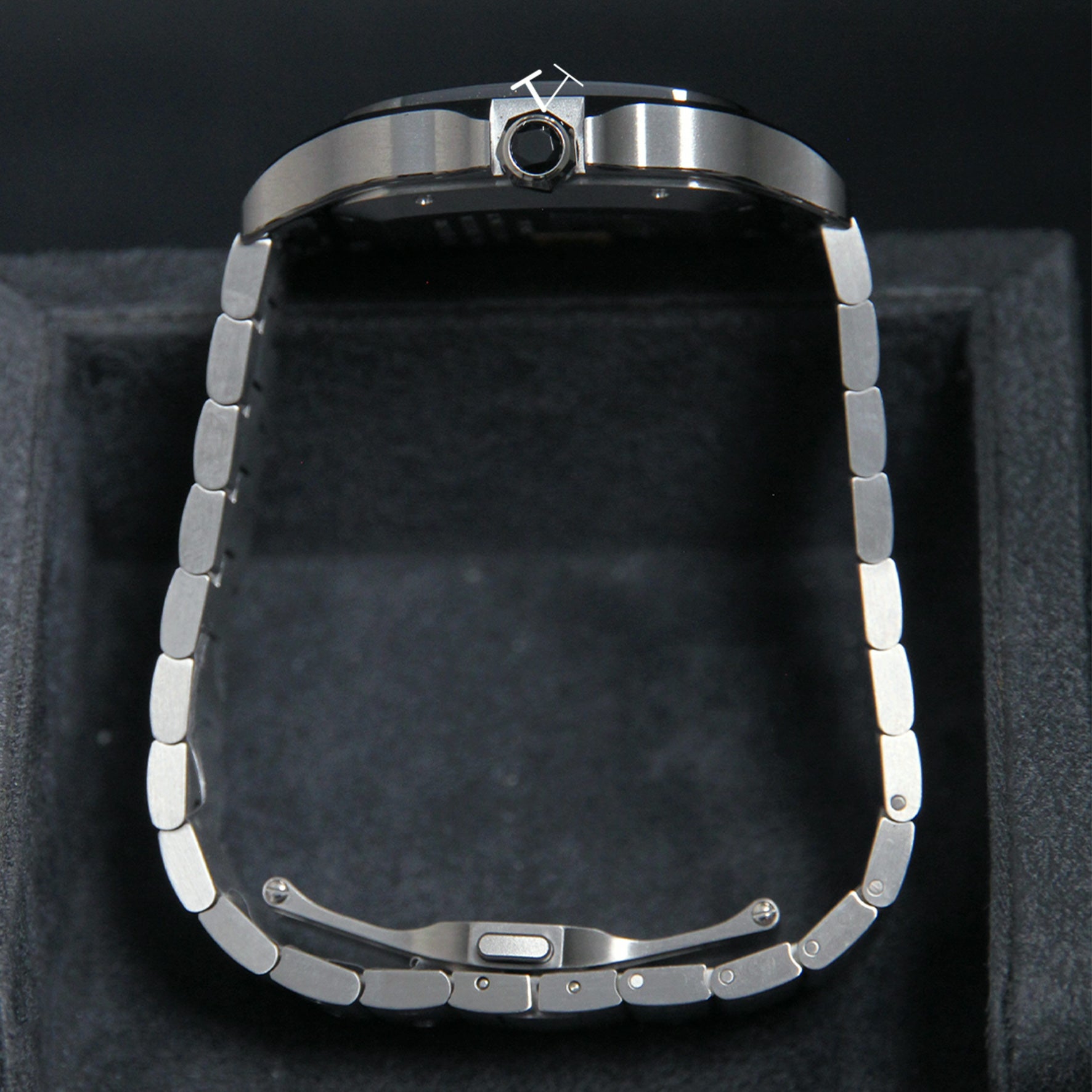 Cartier 40 Santos Large Black Dial ADLC Bezel WSSA0037