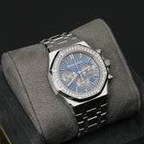 AP38 ROC Light Blue Dial Silver Chrono Diamond Bezel 26715ST.ZZ.1356ST.01