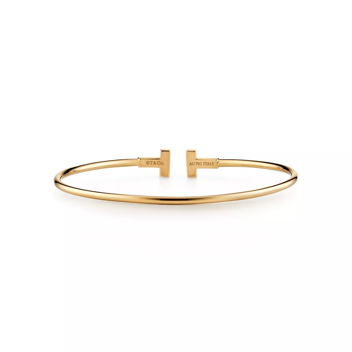 Tiffany T Narrow Wire Bracelet in Yellow Gold 60010764