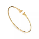 Tiffany T Narrow Wire Bracelet in Yellow Gold 60010764