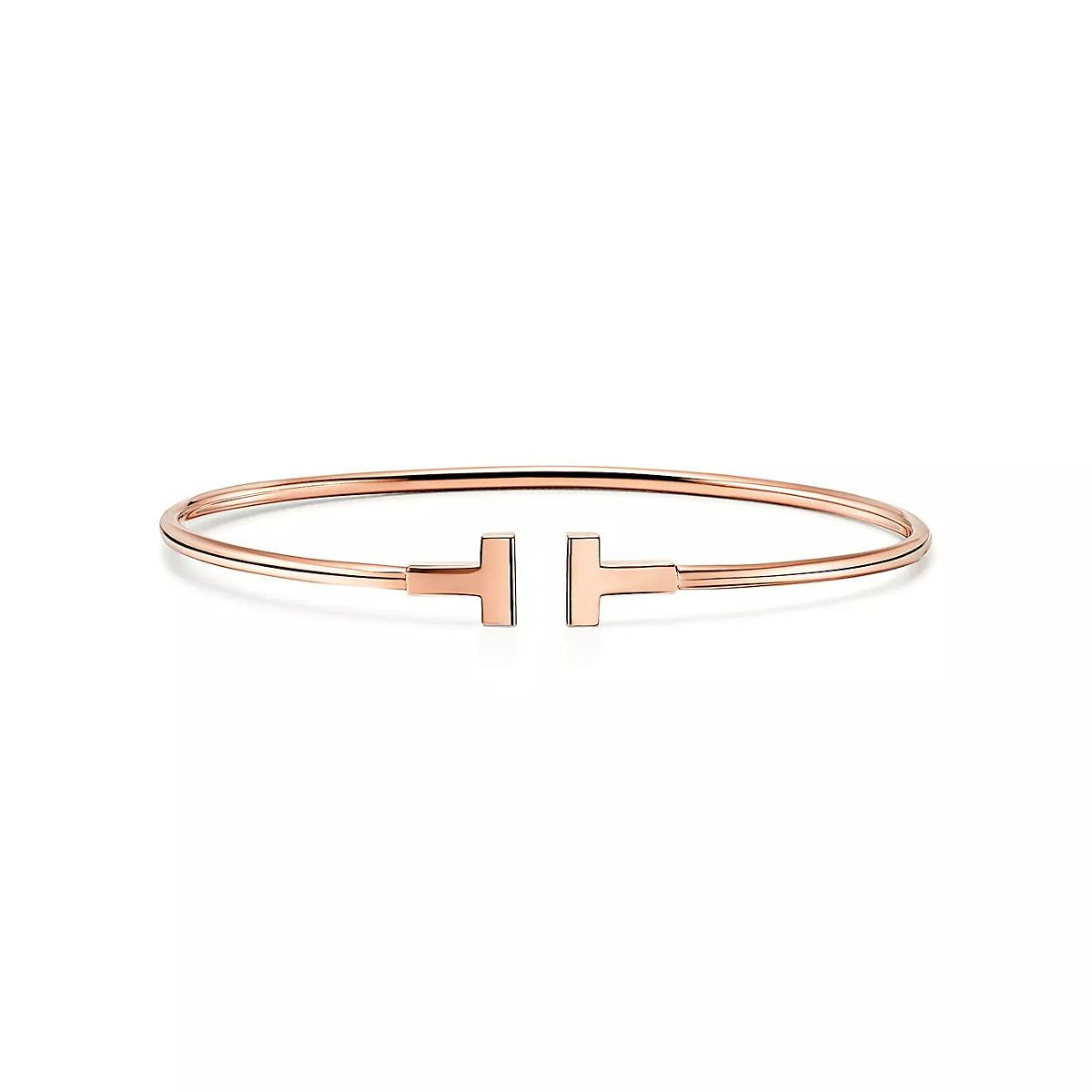 Tiffany T Narrow Wire Bracelet in Rose Gold 60010773