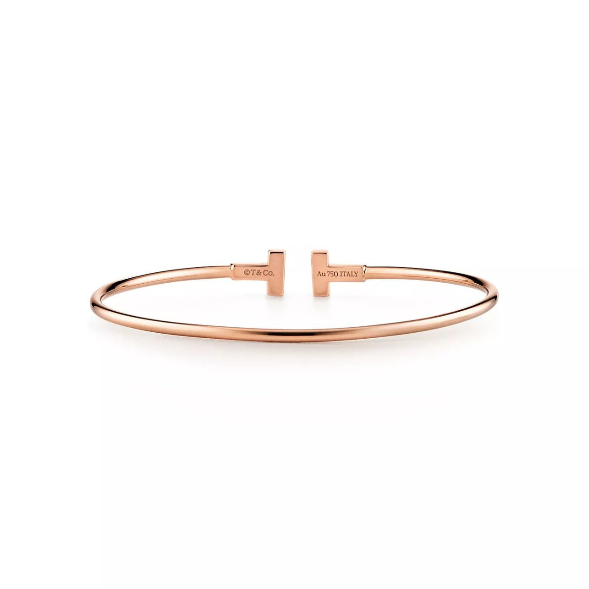 Tiffany T Narrow Wire Bracelet in Rose Gold 60010773