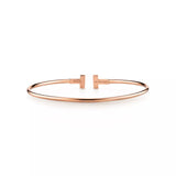 Tiffany T Narrow Wire Bracelet in Rose Gold 60010773