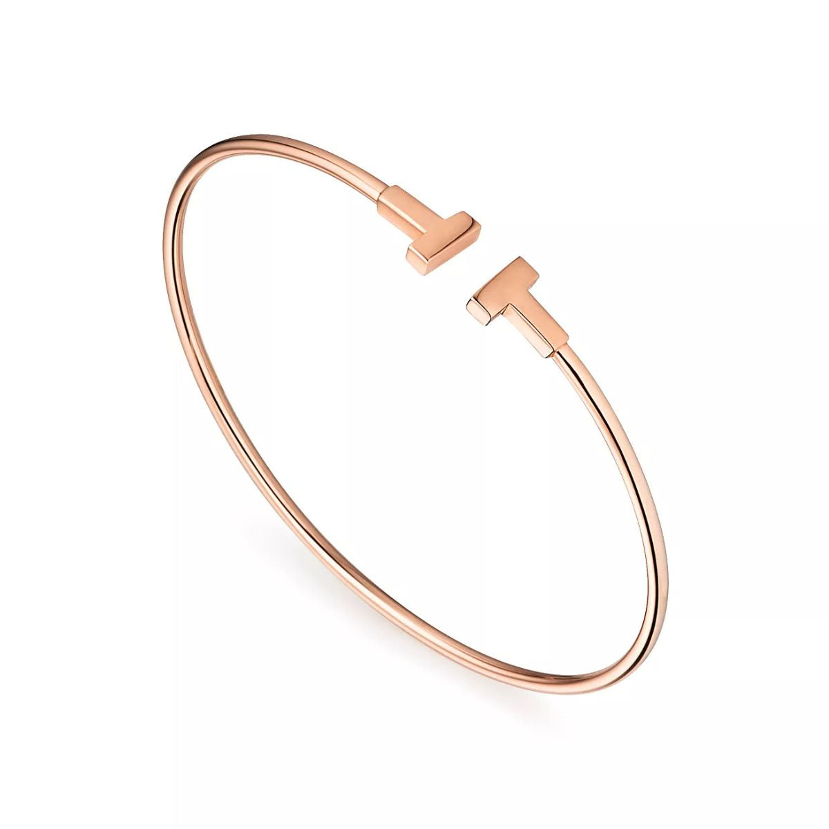 Tiffany T Narrow Wire Bracelet in Rose Gold 60010773