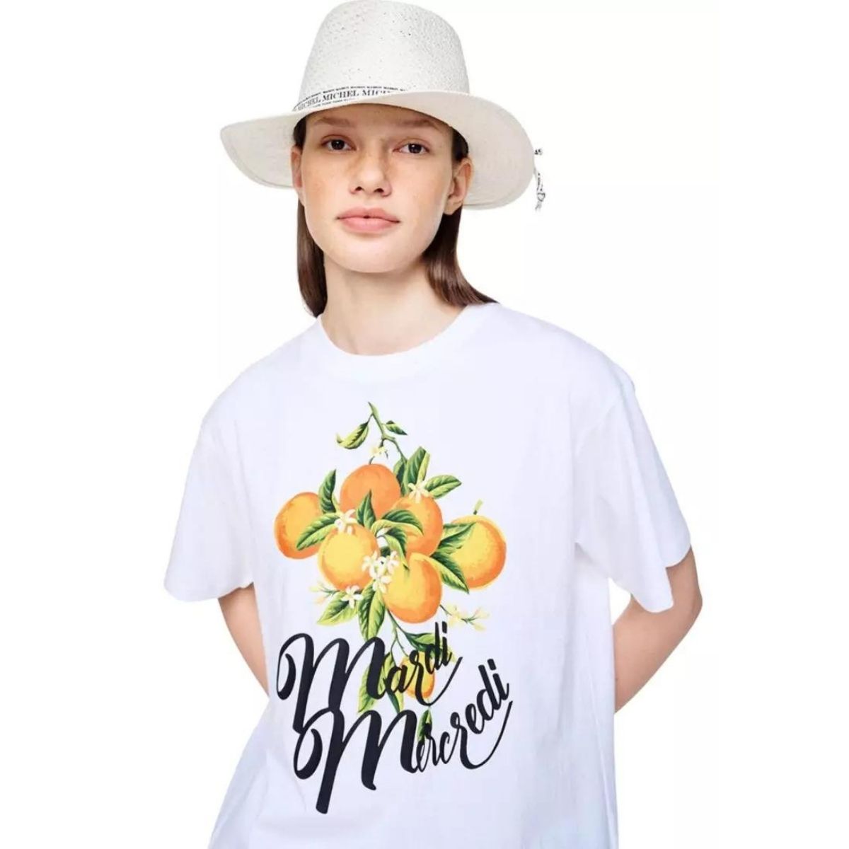 Mardi Mercredi T-Shirt Orange Branche White