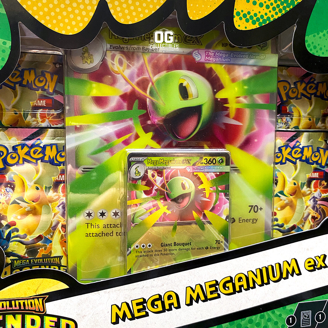 Pokemon TCG Mega Evolution Ascended Heroes Mega Meganium ex, Mega Emboar ex, and Mega Feraligatr ex Boxes