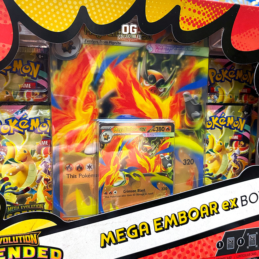 Pokemon TCG Mega Evolution Ascended Heroes Mega Meganium ex, Mega Emboar ex, and Mega Feraligatr ex Boxes