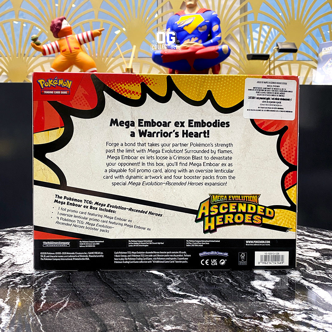 Pokemon TCG Mega Evolution Ascended Heroes Mega Meganium ex, Mega Emboar ex, and Mega Feraligatr ex Boxes