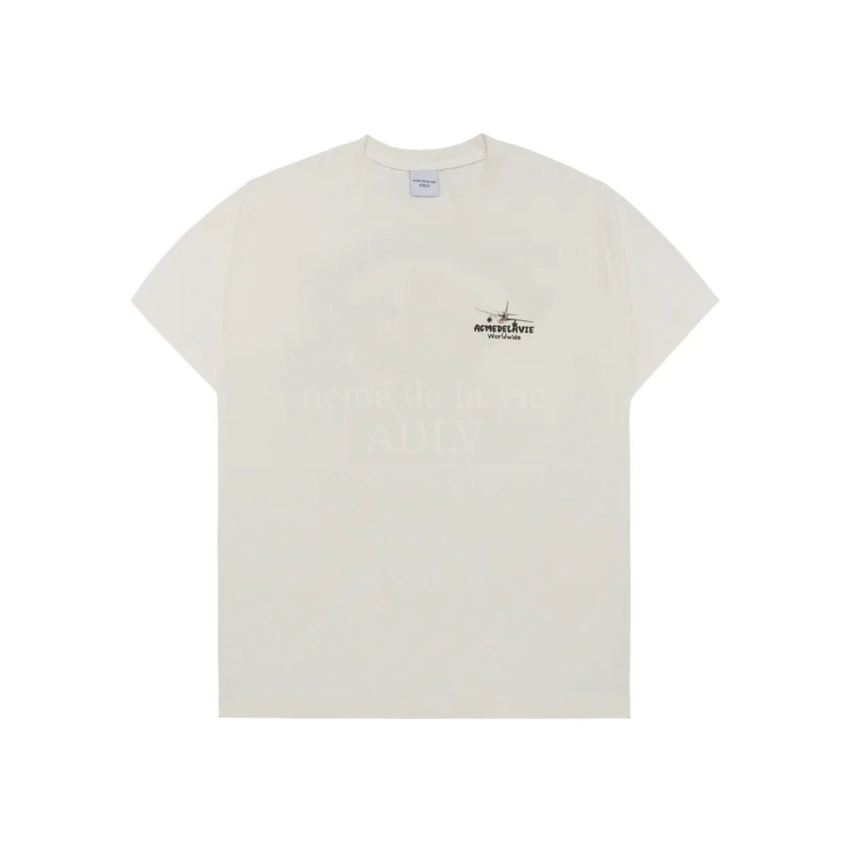 Acme De La Vie ADLV World Wide Airplane Bear Artwork T-shirt Over Size Cream