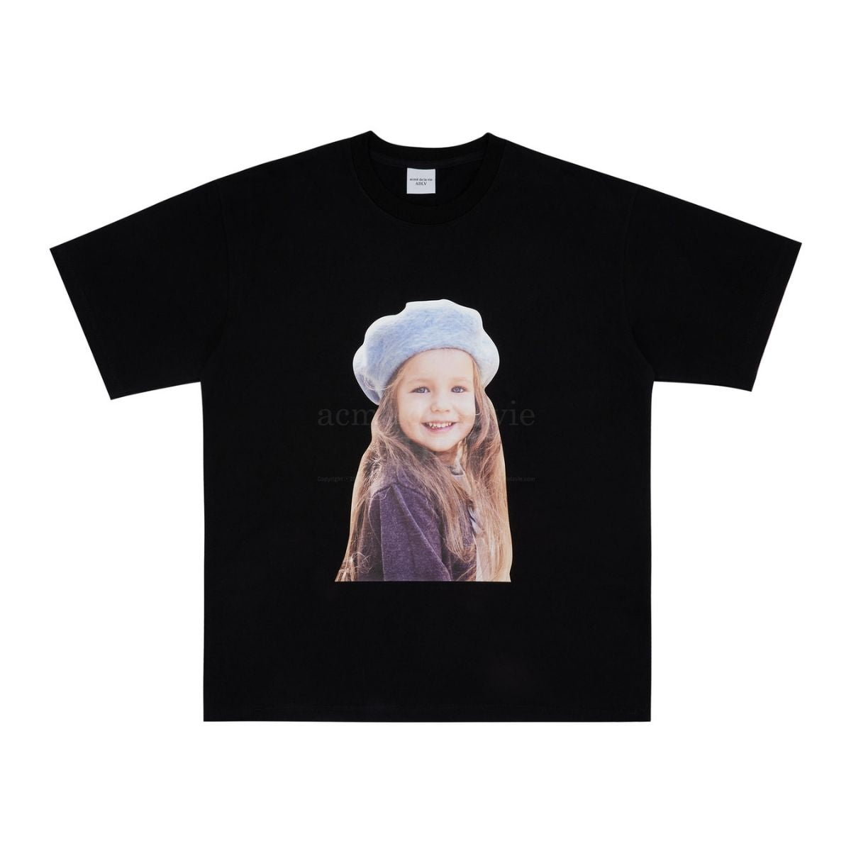 Acme De La Vie ADLV Baby Face Beret Girl T-Shirt Black