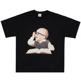 Acme De La Vie ADLV Baby Face Glasses Boy T-Shirt Black