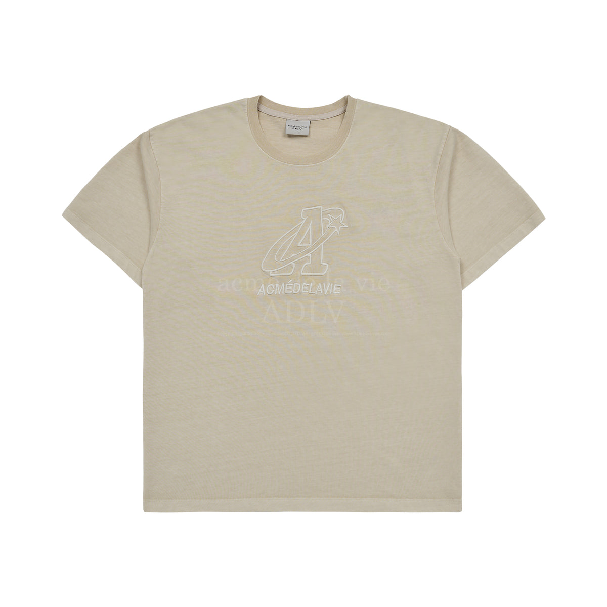 Acme De La Vie ADLV Star A Logo Pigment Washing Tshirt Beige