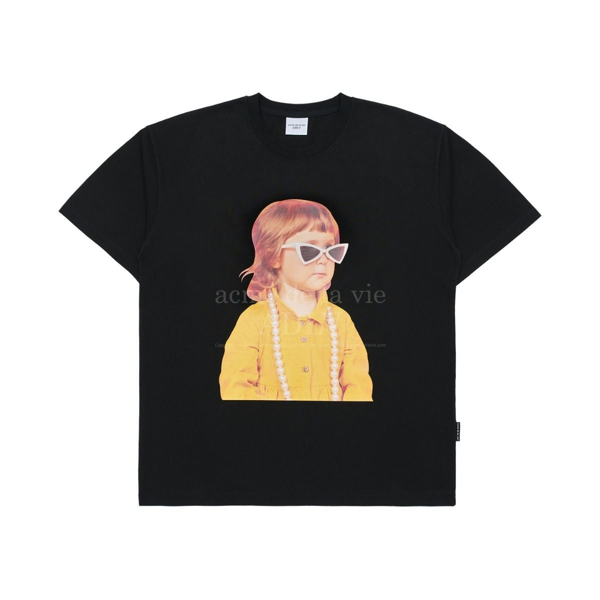 Acme De La Vie ADLV Baby Face Yellow Shirt T-shirt Black