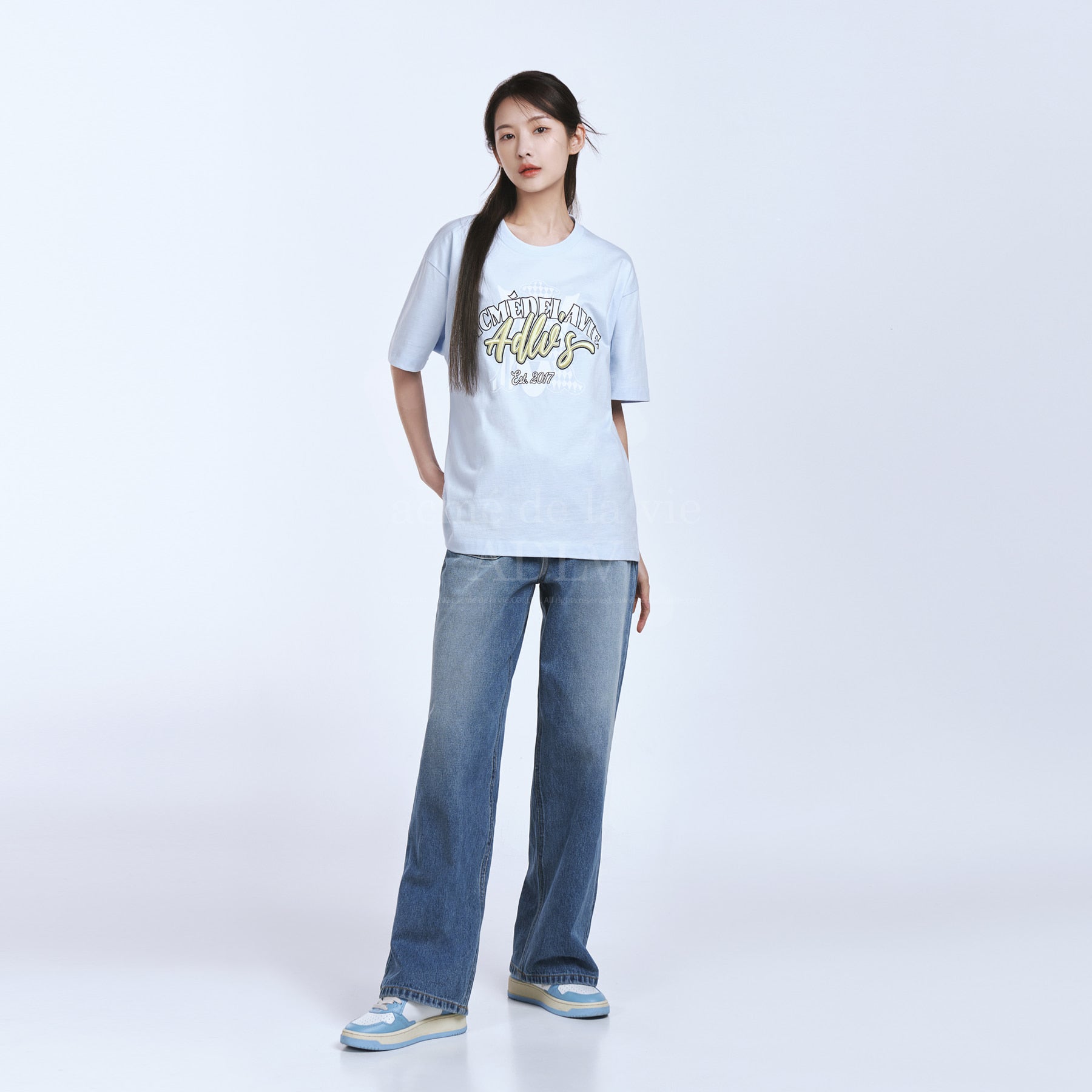 ADLV X LISA A Logo Monogram Embossing Embroidery T-shirt