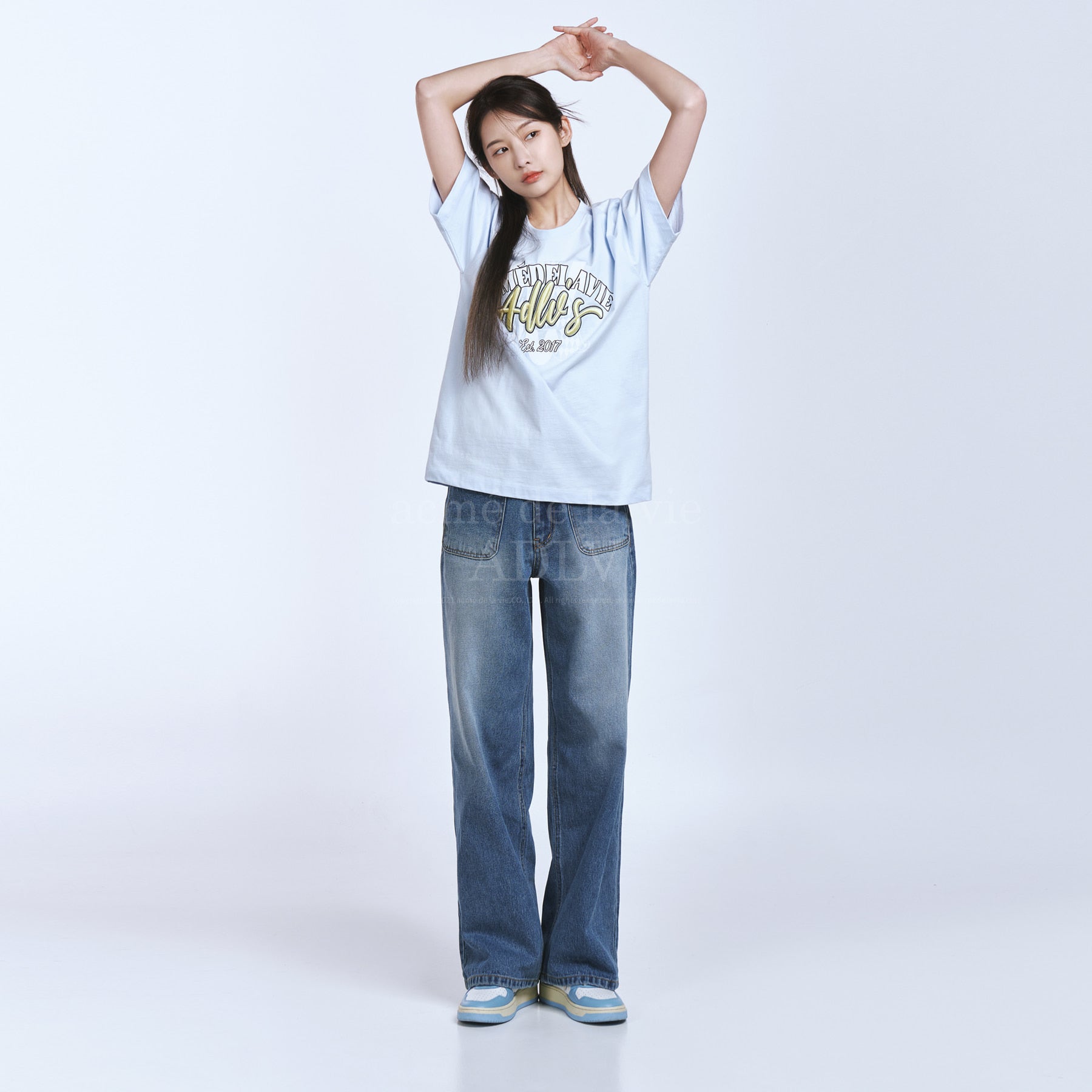 ADLV X LISA A Logo Monogram Embossing Embroidery T-shirt