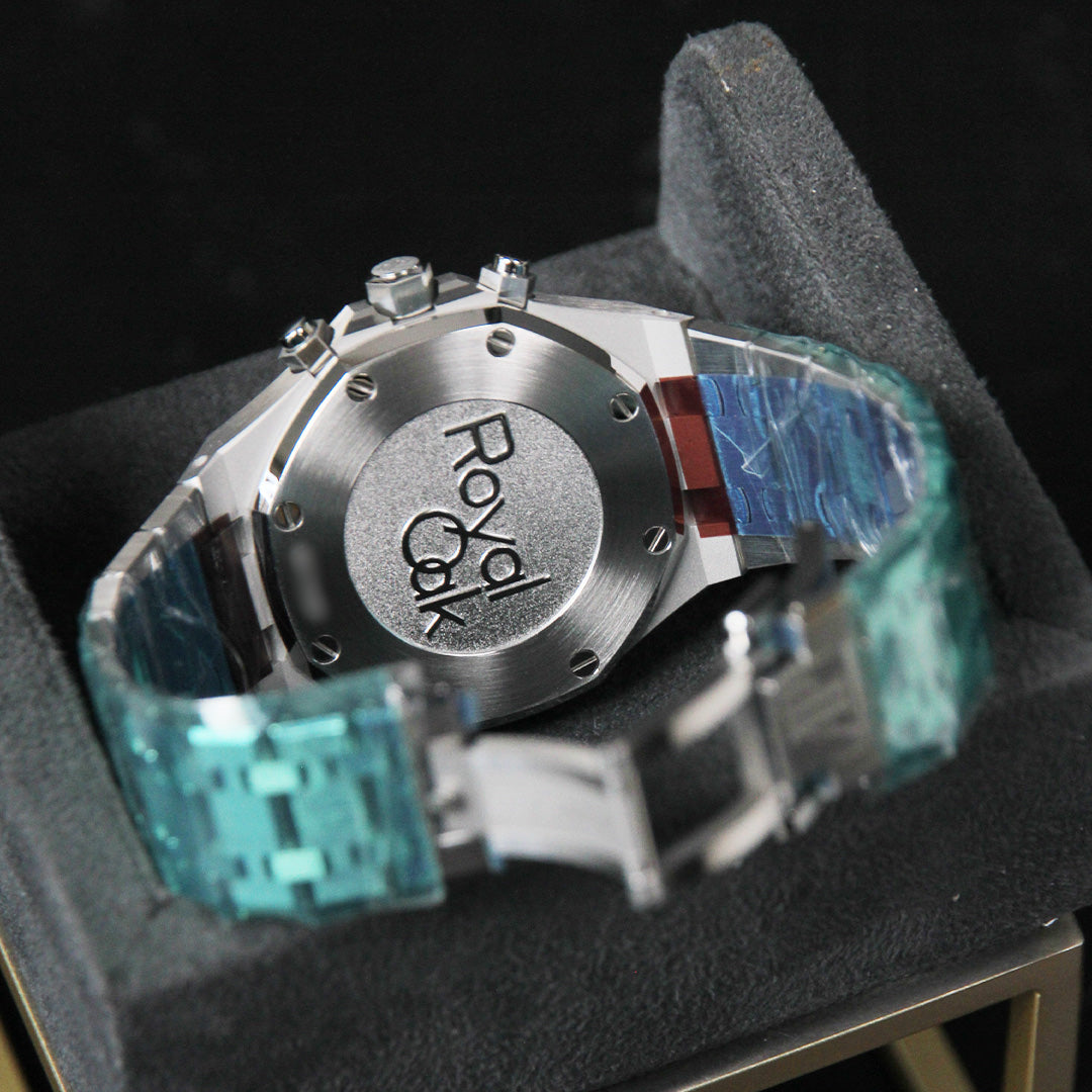 AP38 ROC Light Blue Dial Silver Chrono Diamond Bezel 26715ST.ZZ.1356ST.01