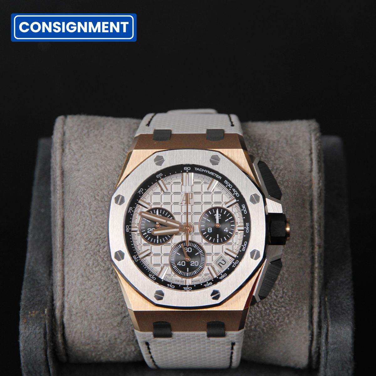 AP43 ROOC RG Grey Dial Black Chrono Grey Calfskin Strap 26420OI.OO.A015VE.01