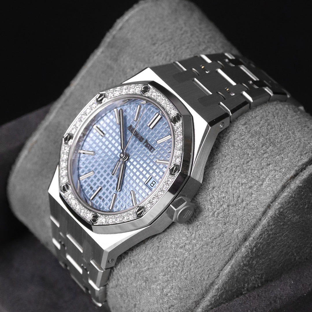 AP37 RO Light Blue Dial Diamond Bezel 15551ST.ZZ.1356ST.04
