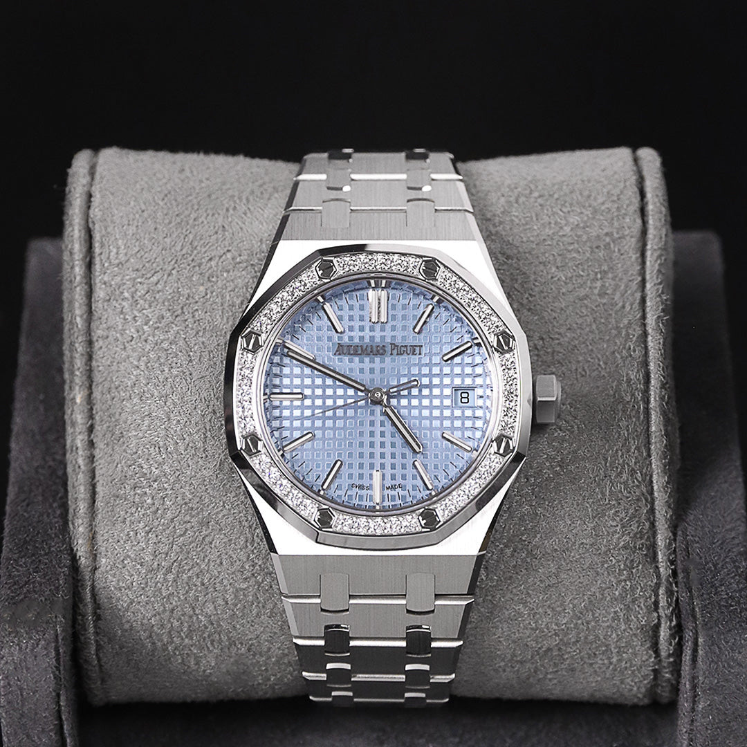 AP37 RO Light Blue Dial Diamond Bezel 15551ST.ZZ.1356ST.04