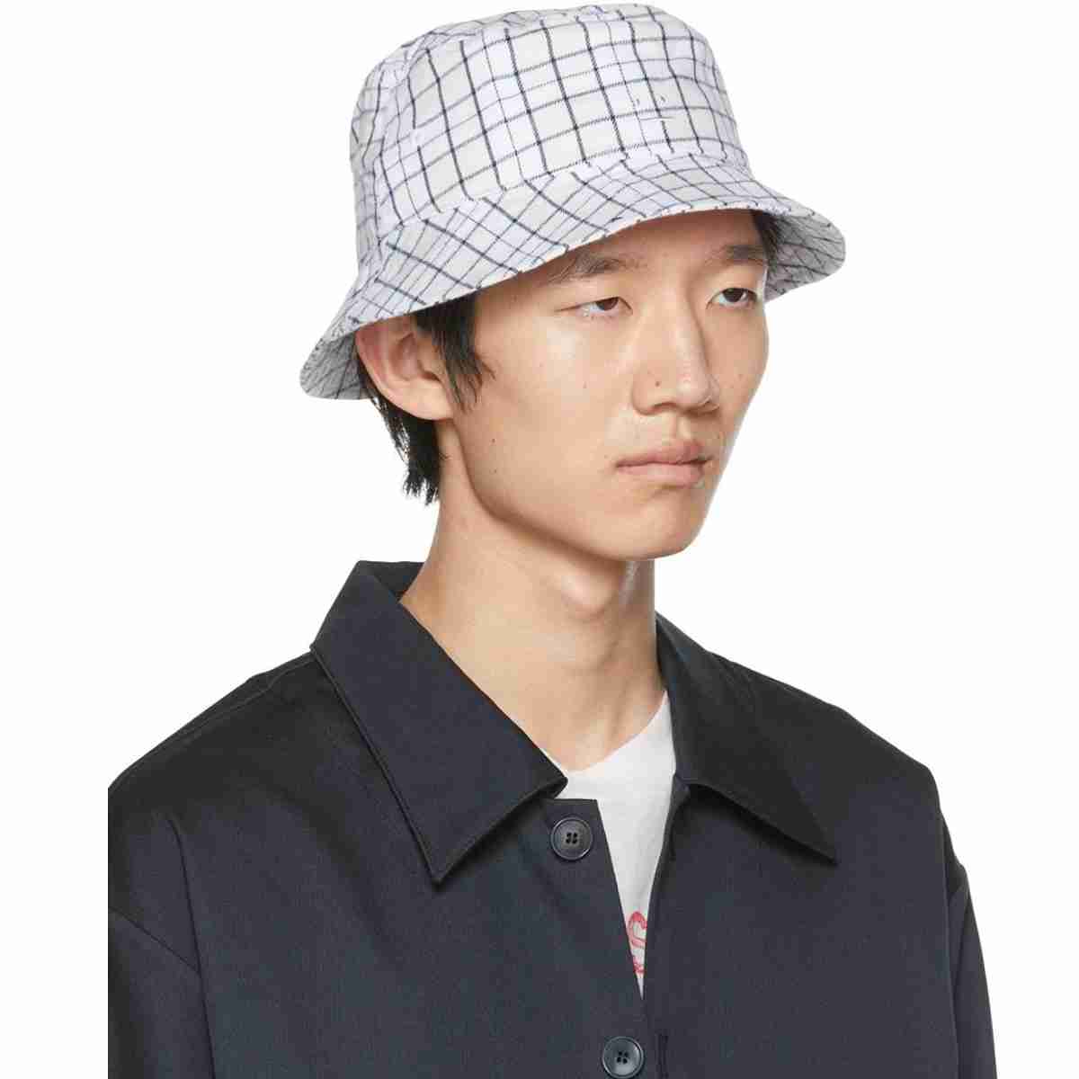 Acne Studios White Flannel Bucket Hat