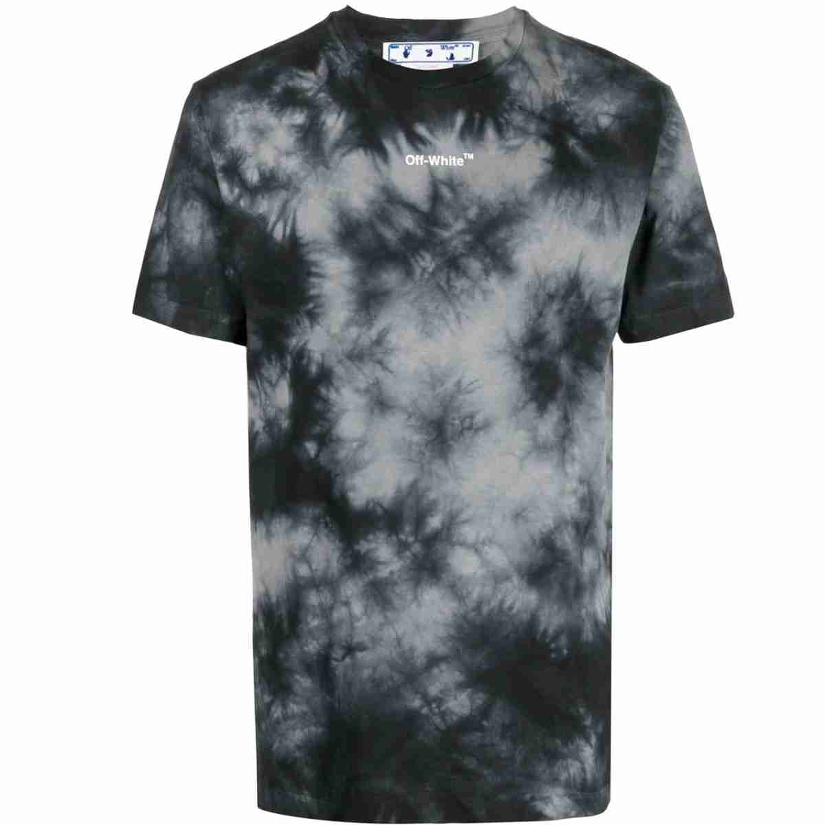 Off White Arrow Tie Dye Over T-Shirt Grey White